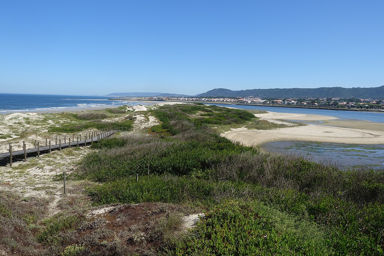 Atlantic coast, dunes and the Cávado estuary in Esposende